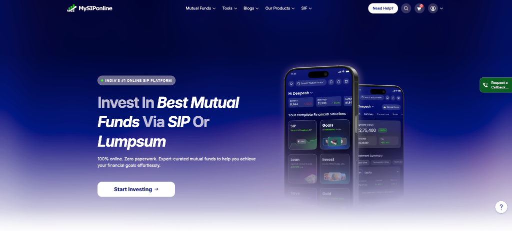 MySIPonline India's #1 Online SIP & Mutual Funds Platform